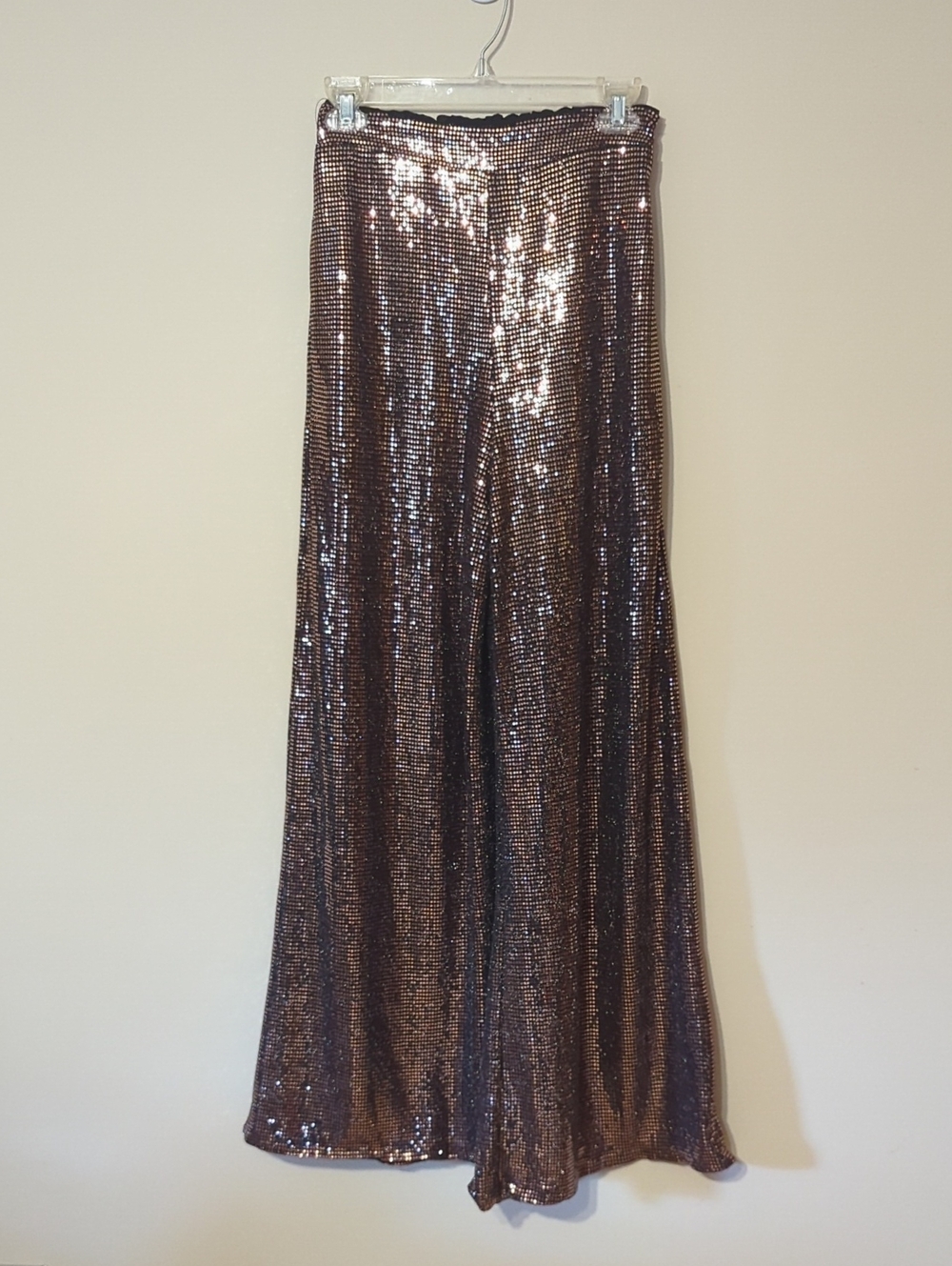 fab'rik Sparkly Wide Leg Pants Size XS Sequin Pants Party Pants With Pockets